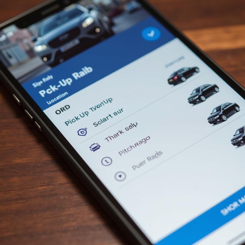 Booking Car Service from ORD via Mobile App