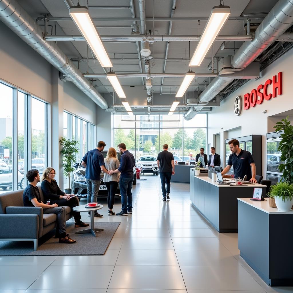 Modern and Welcoming Bosch Car Service Center Reception Area