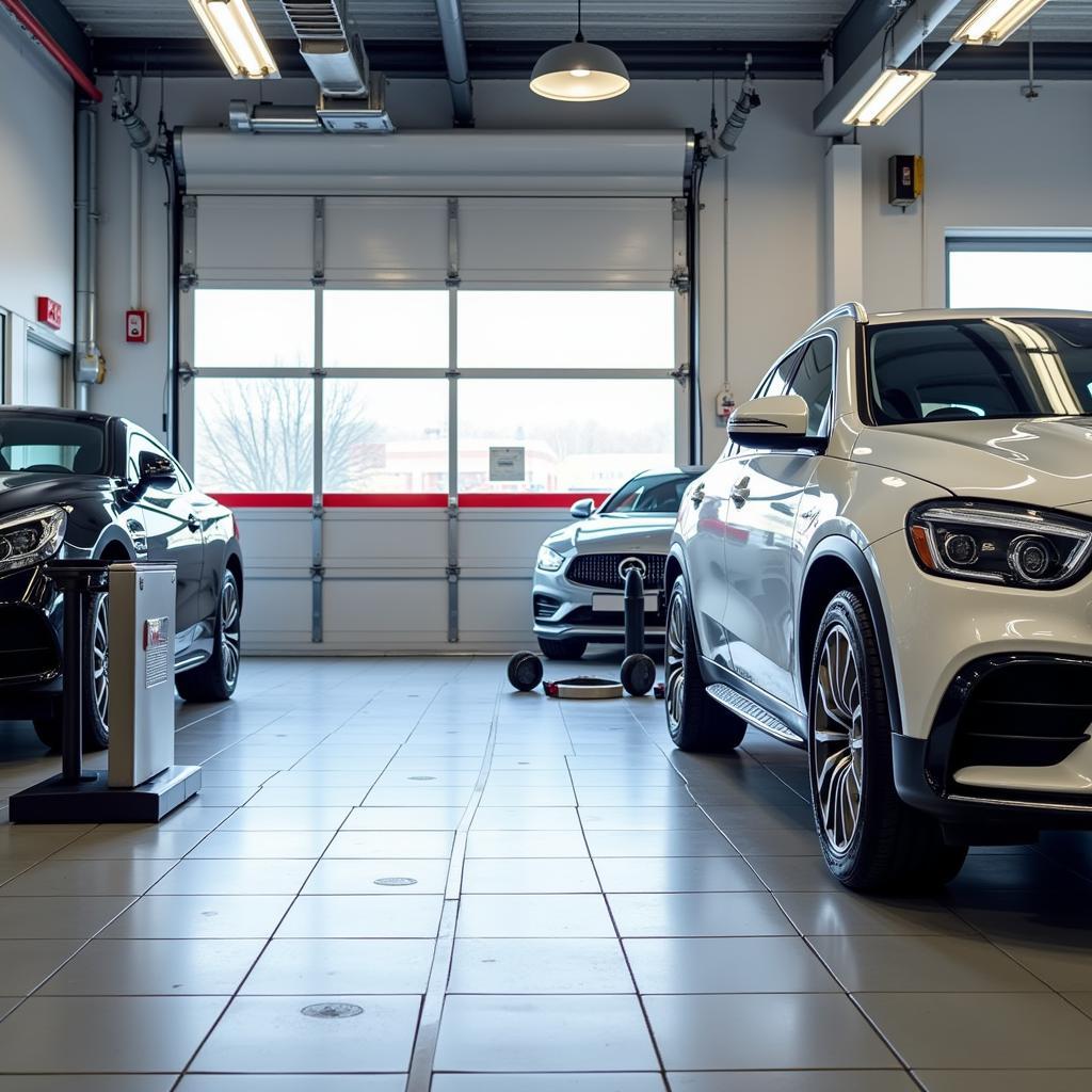 Modern Interior of a Bosch Car Service Center in Leeds