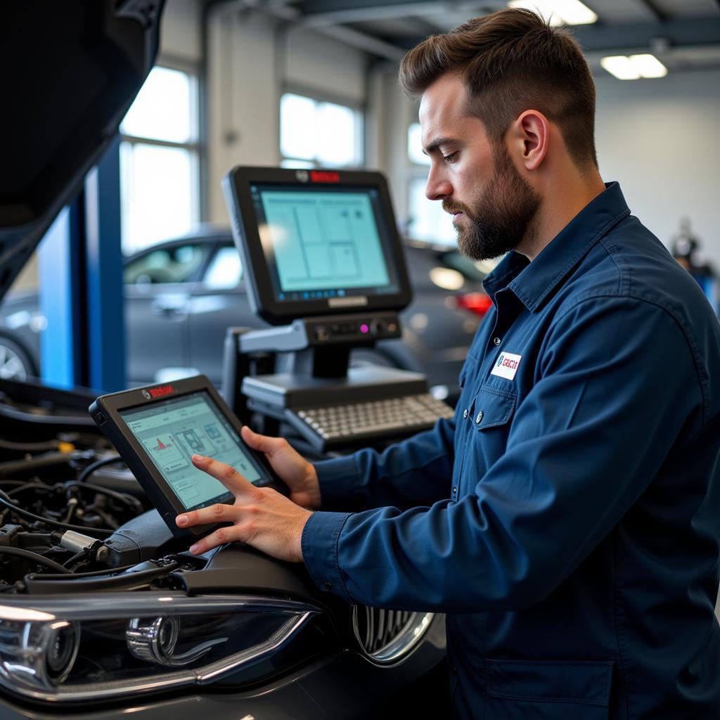 Bosch Car Service Technician at Work