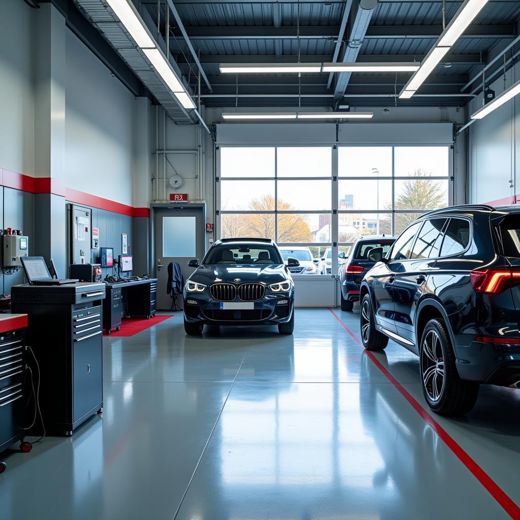 Modern Bosch Euro Car Service Workshop