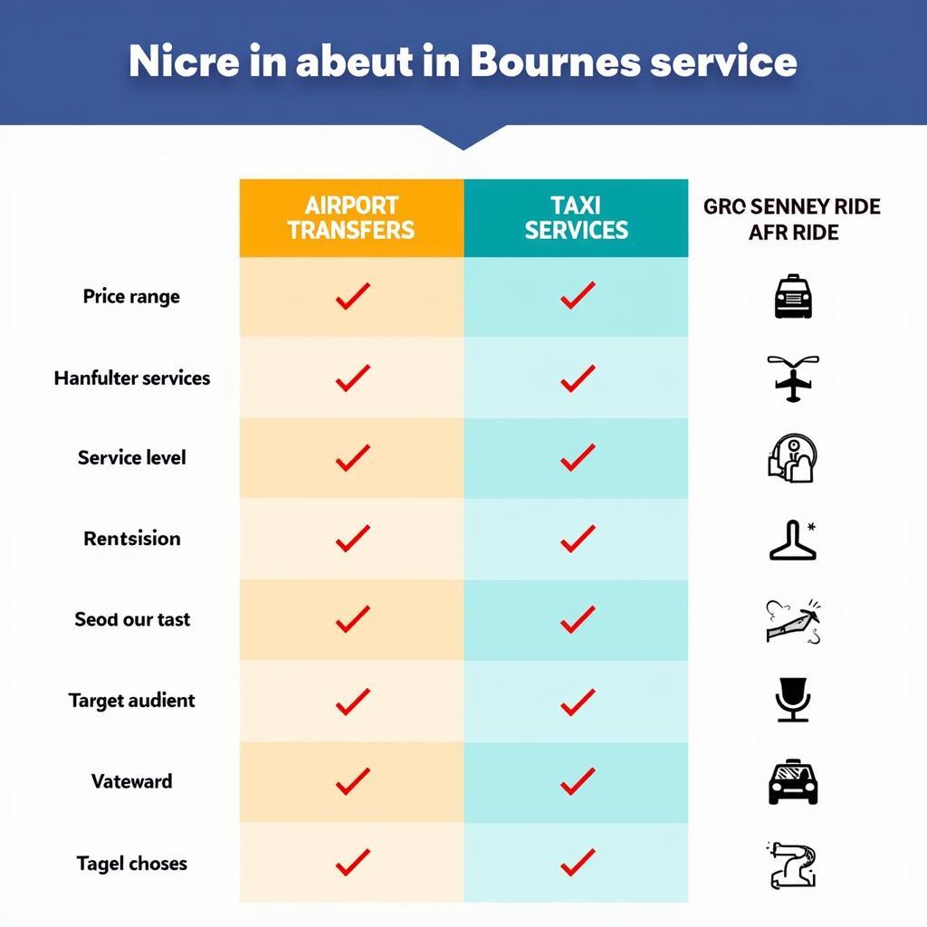 Bourne Car Service Options Comparison Chart