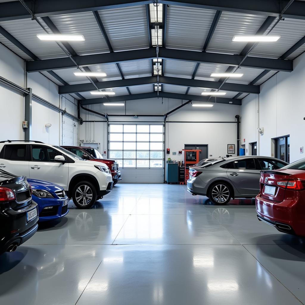 Modern and Clean Brecon Car Service Garage Interior