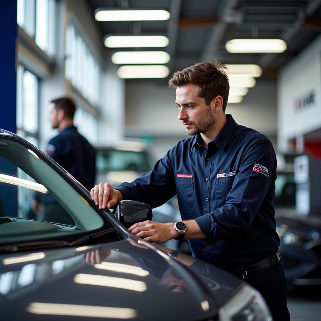 Bristol Street Motors Technician Working on a Car