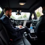 Business Traveler in Car Service