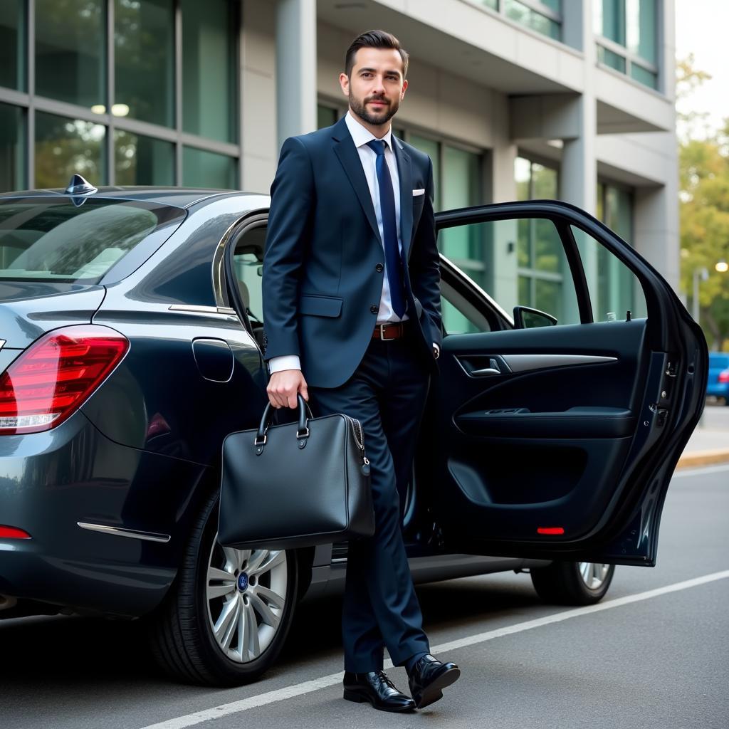 Business Traveler with Rental Car