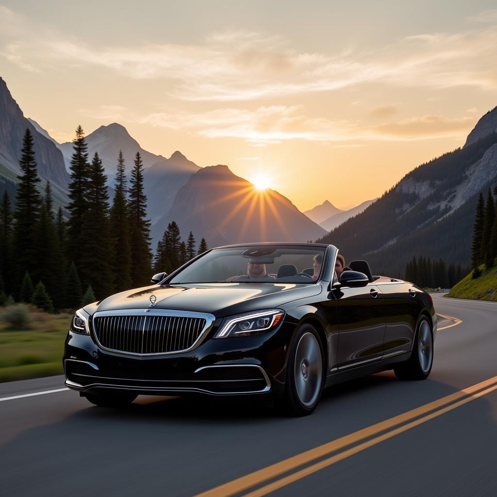 Luxury car service traveling from Calgary to Golden