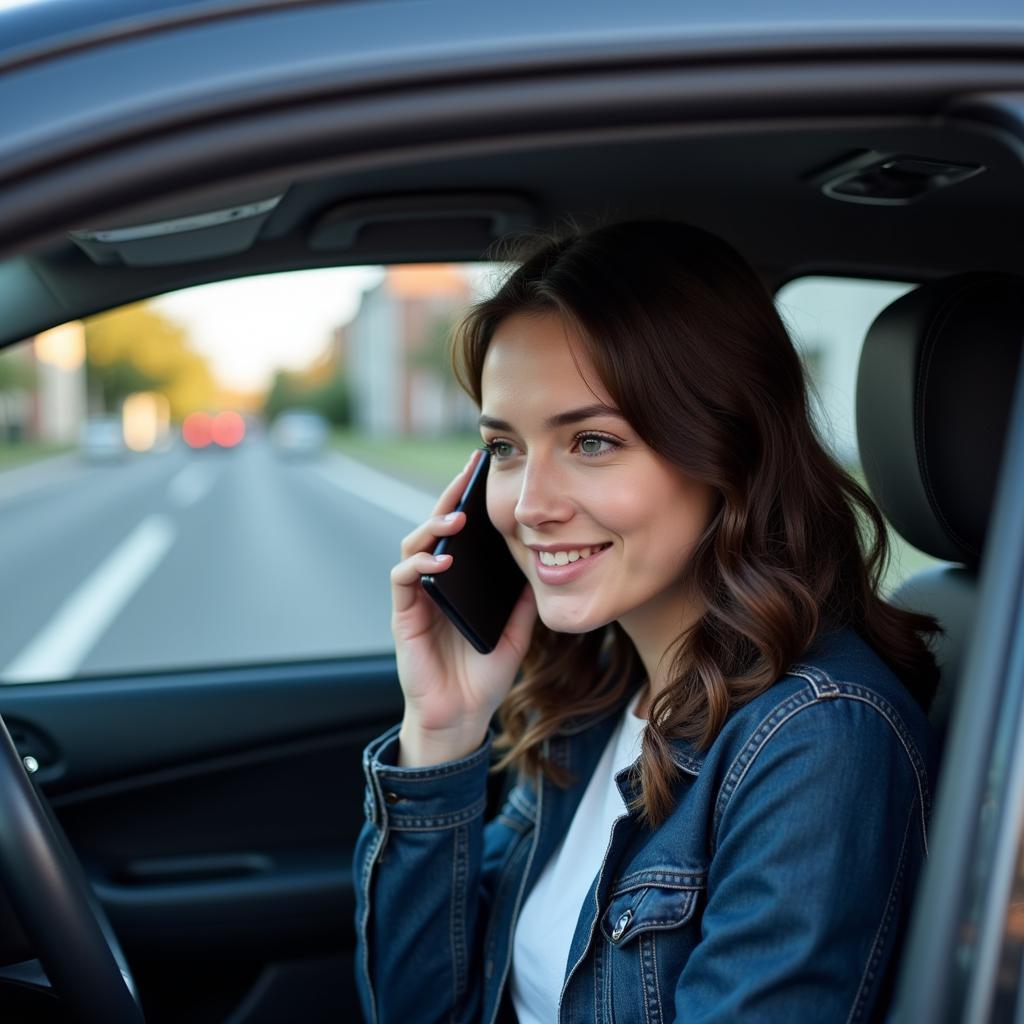 Person calling a breakdown service in Dublin