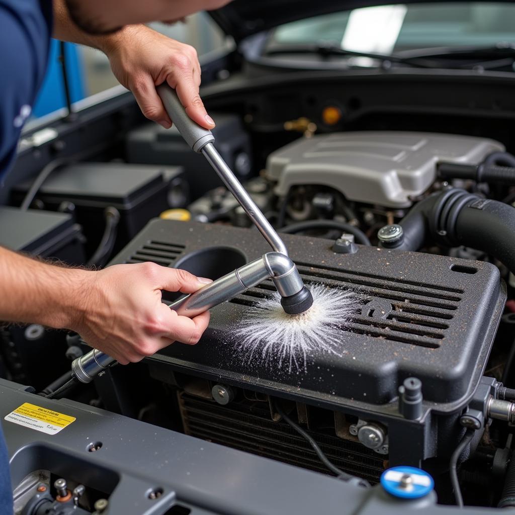 Cleaning a Car's AC Condenser