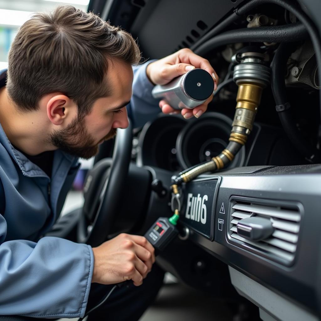 Car A/C Leak Detection Process