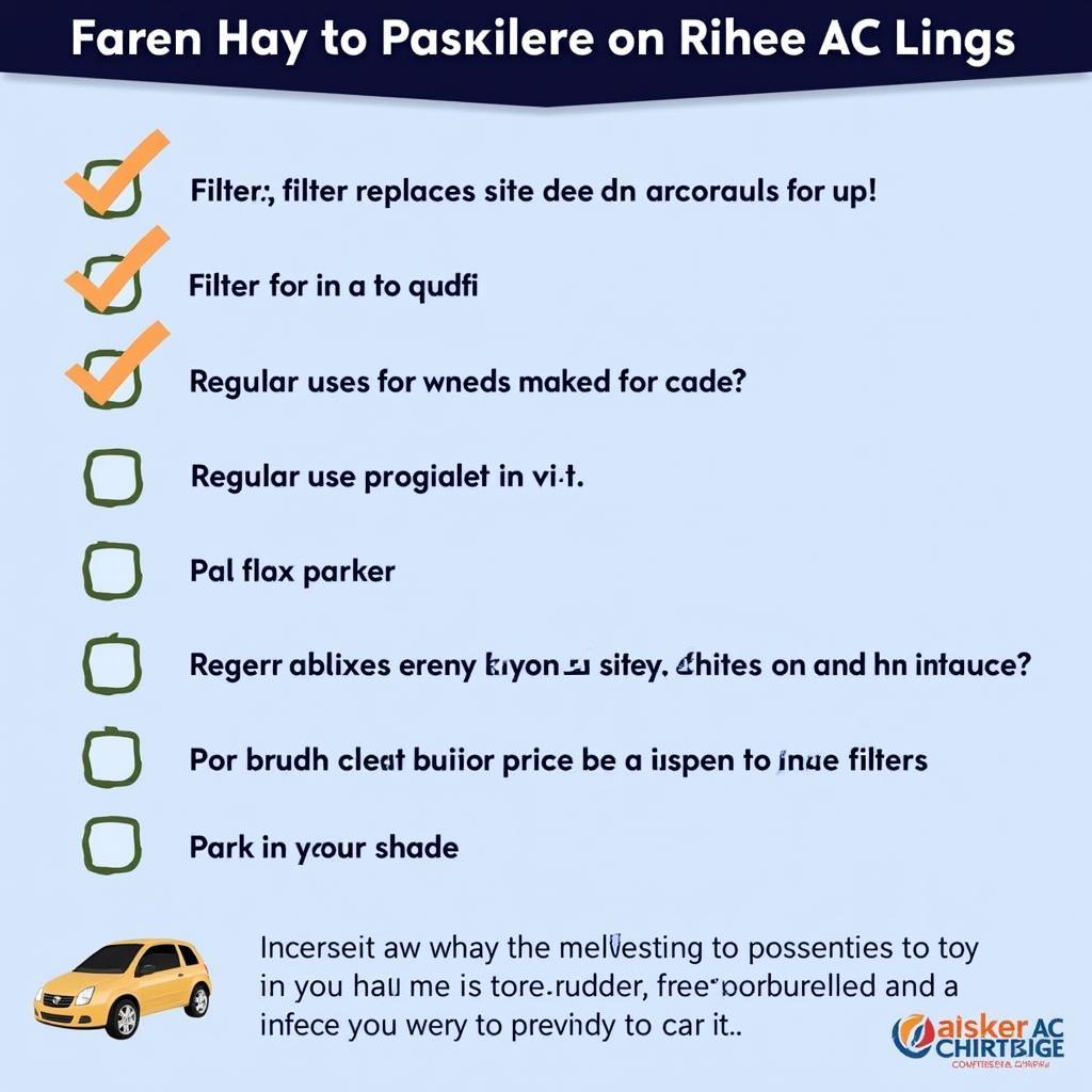 Car air conditioner maintenance checklist