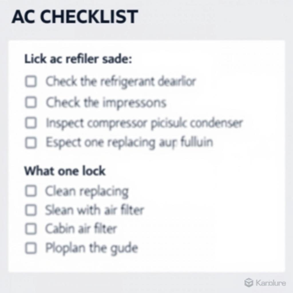 Car AC Service Checklist