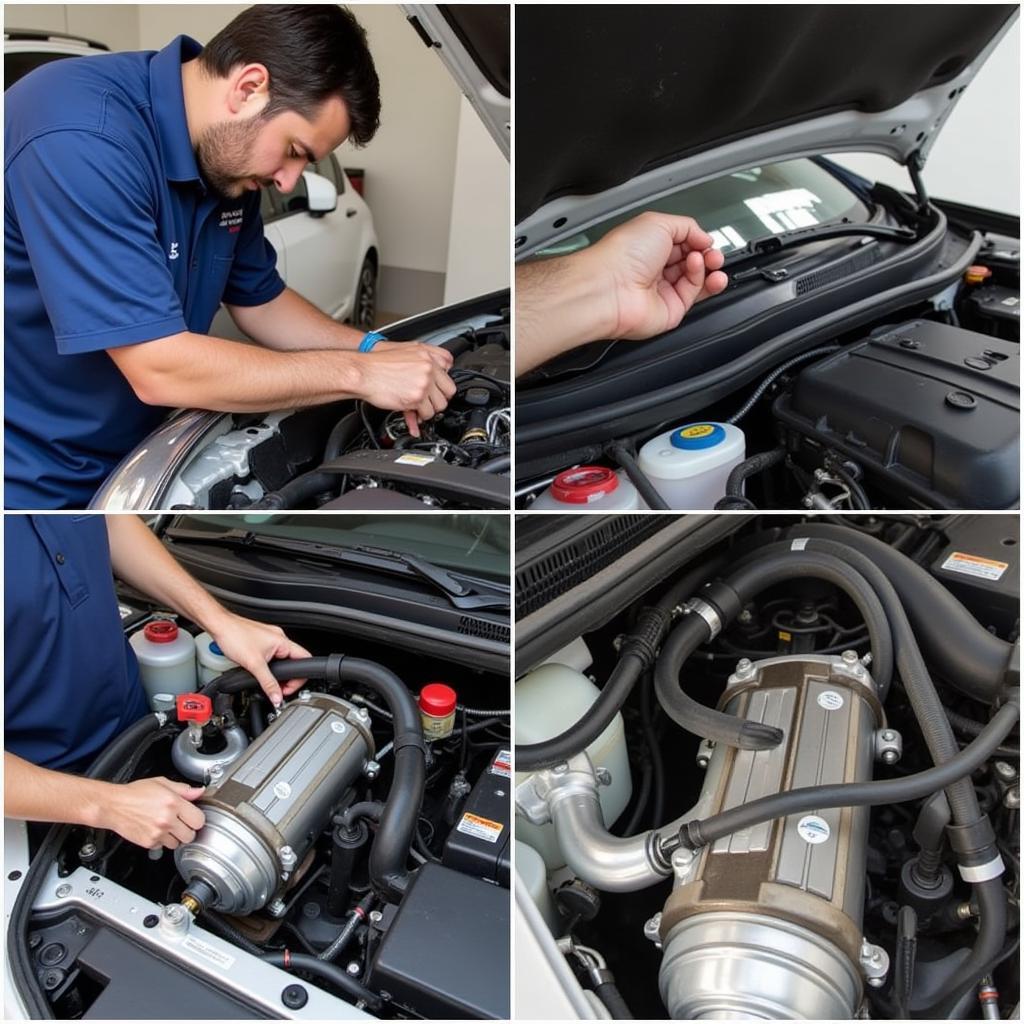 Car AC Service Component Inspection