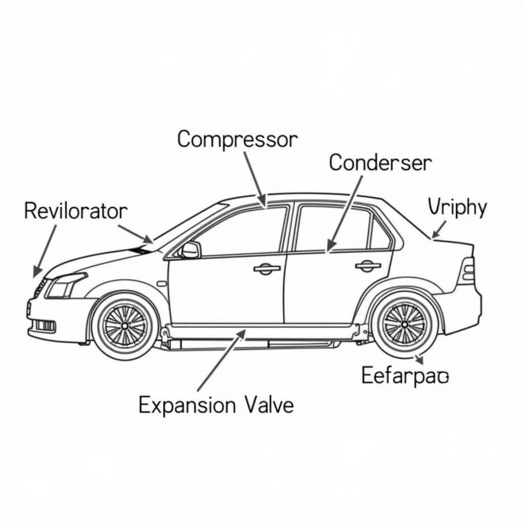 Diagram of Car AC System Components