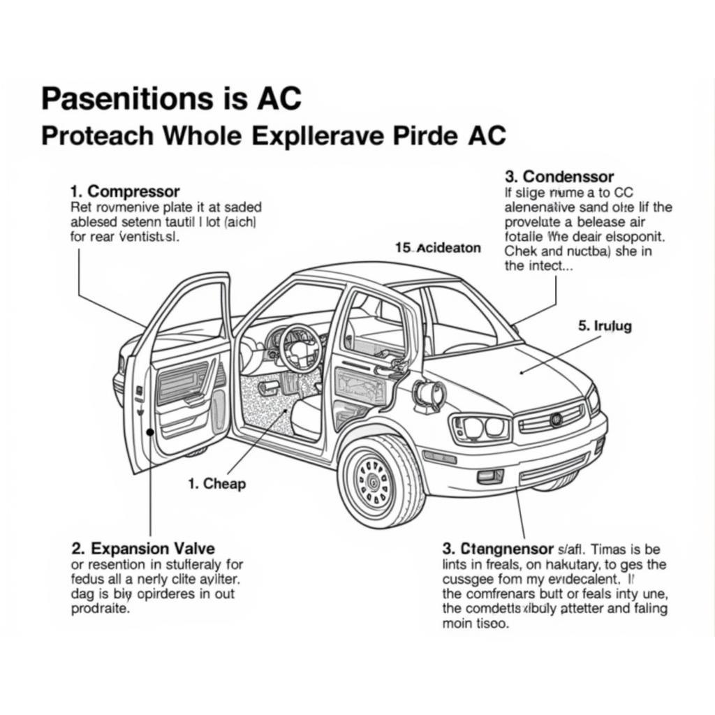 Diagram Illustrating the Components of a Car AC System