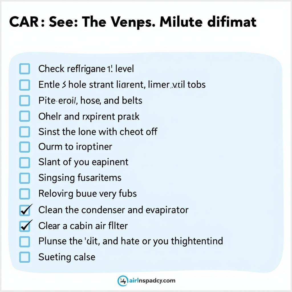 Car Aircon Maintenance Checklist