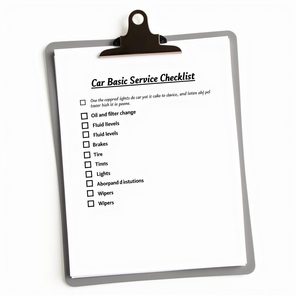 Car Basic Service Checklist