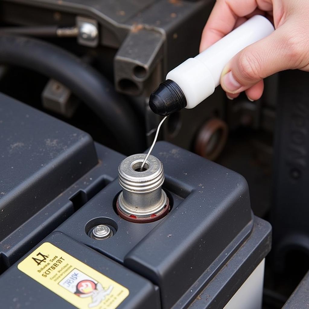 Checking Car Battery Terminals for Corrosion and Cleanliness