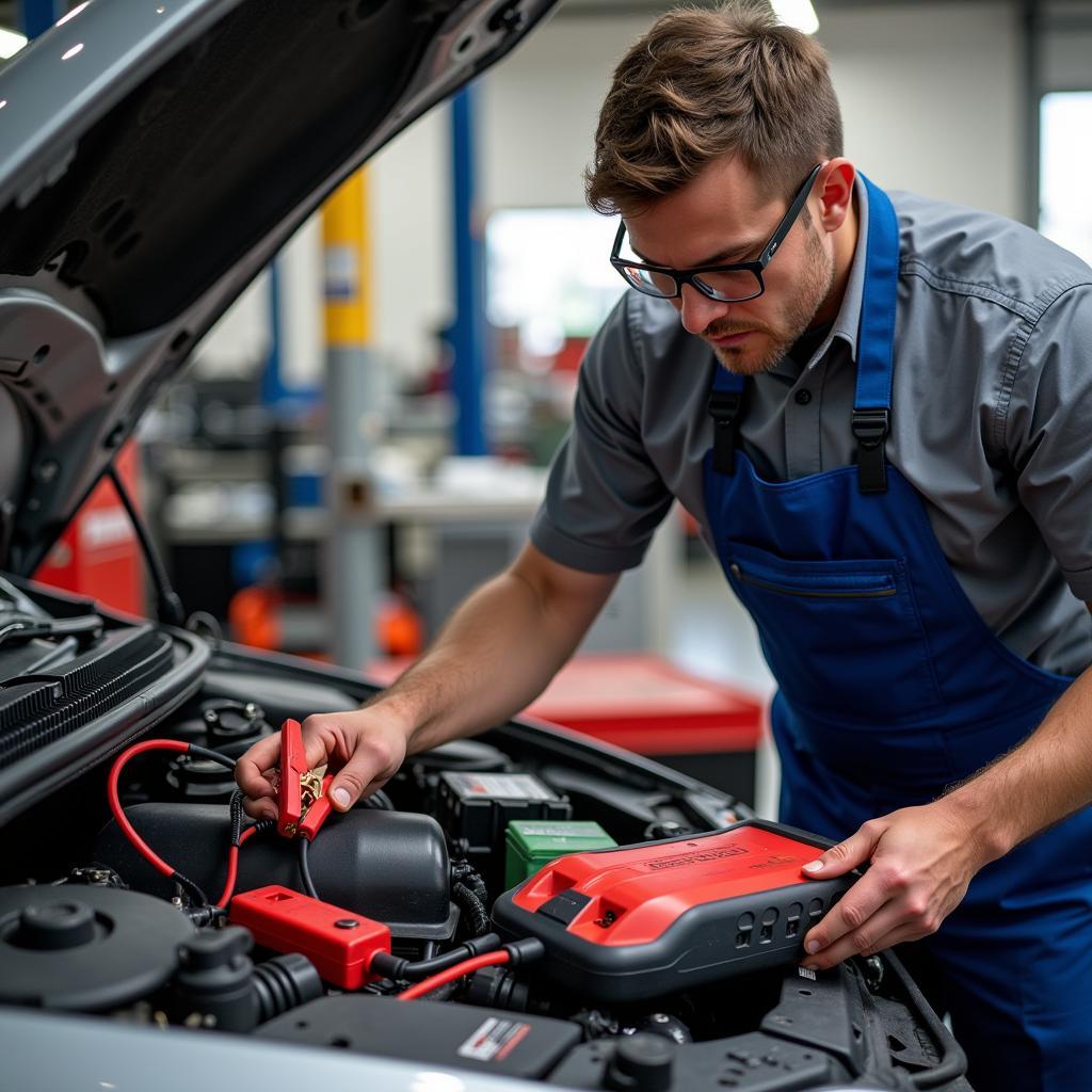 Car Battery Jump Start Process