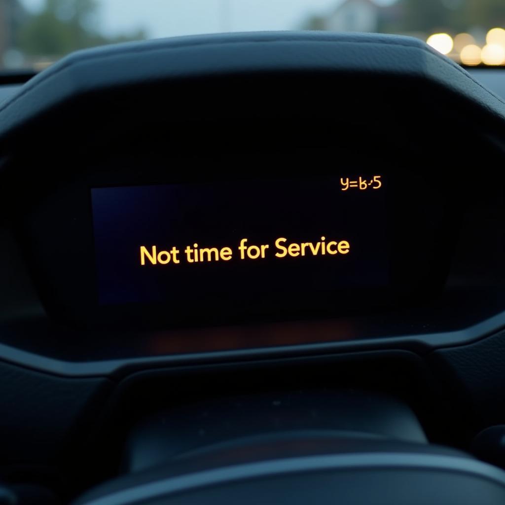 Car Dashboard Displaying "Not Time for Service" Message