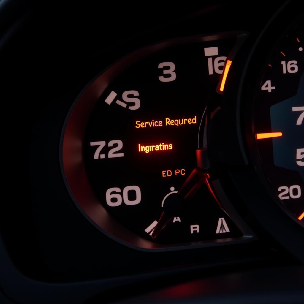 Car Dashboard Showing "Service Required" Light