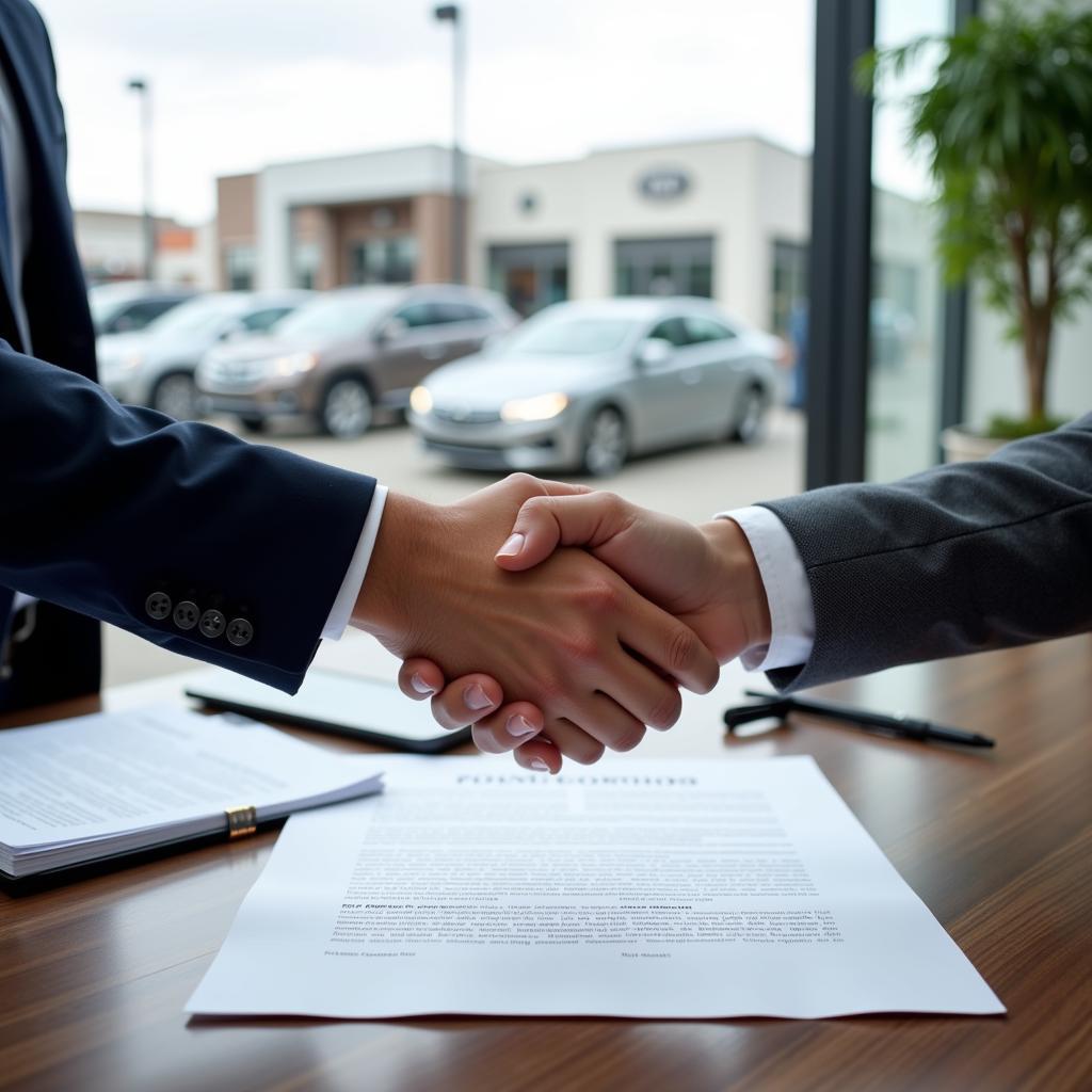 Car Dealership Cleaning Service Contract Signing