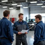 Car Dealership Service Department Manager Overseeing Operations