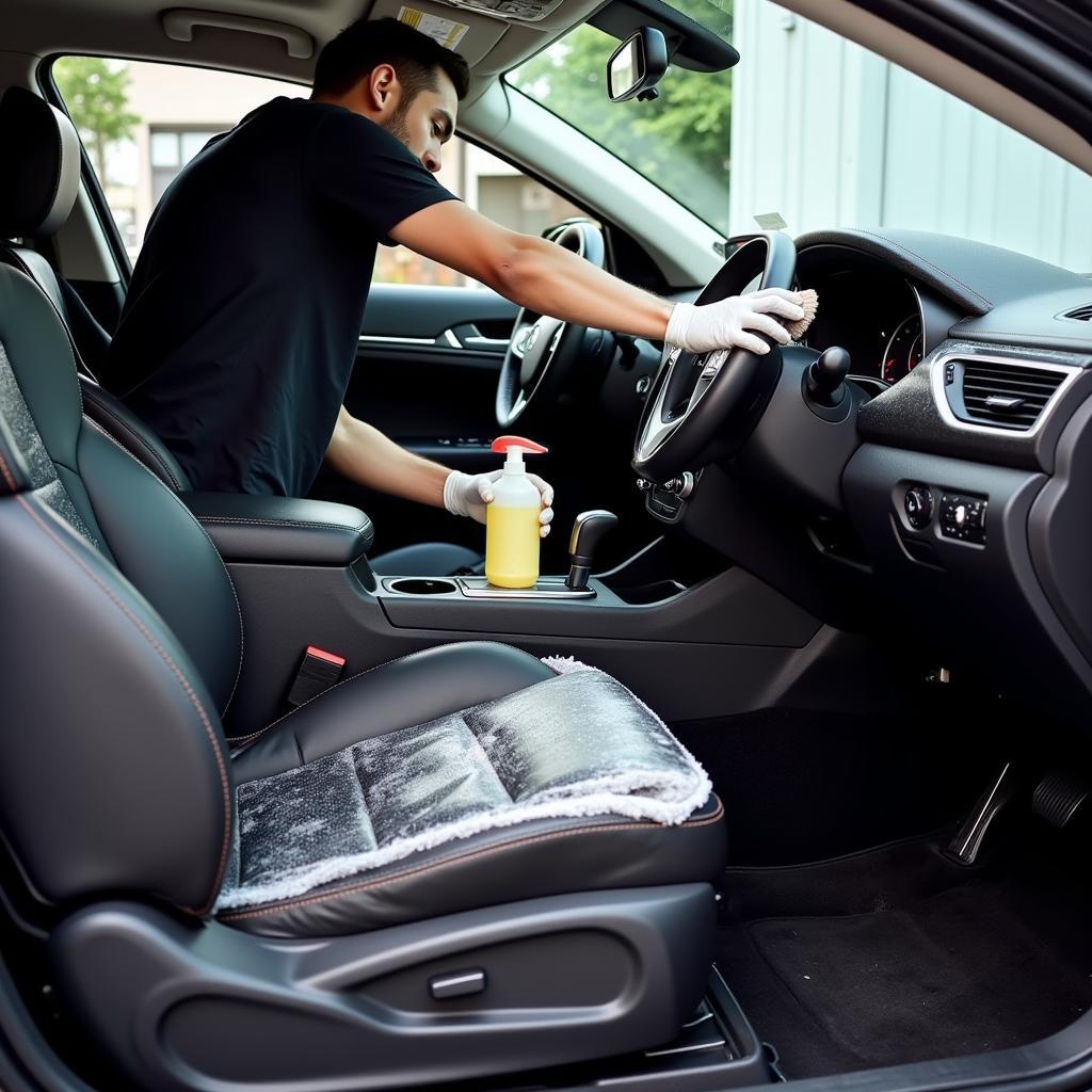 Interior Car Cleaning During a Detail Service