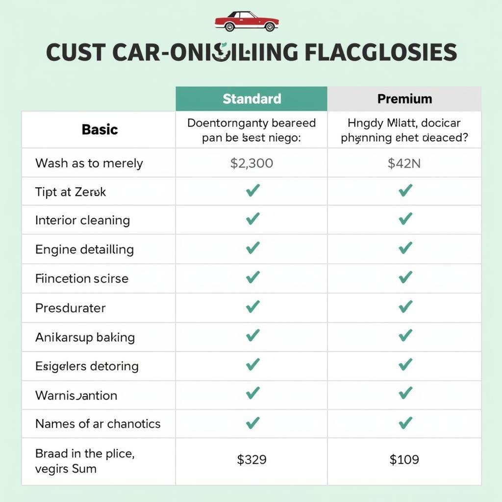 Car Detailing Service Price Comparison