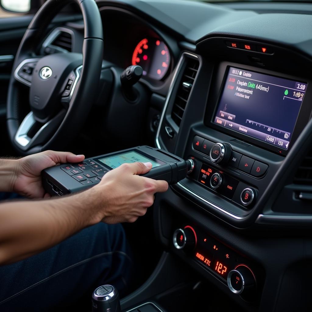 Advanced diagnostic technology being used in an Alabama car service center