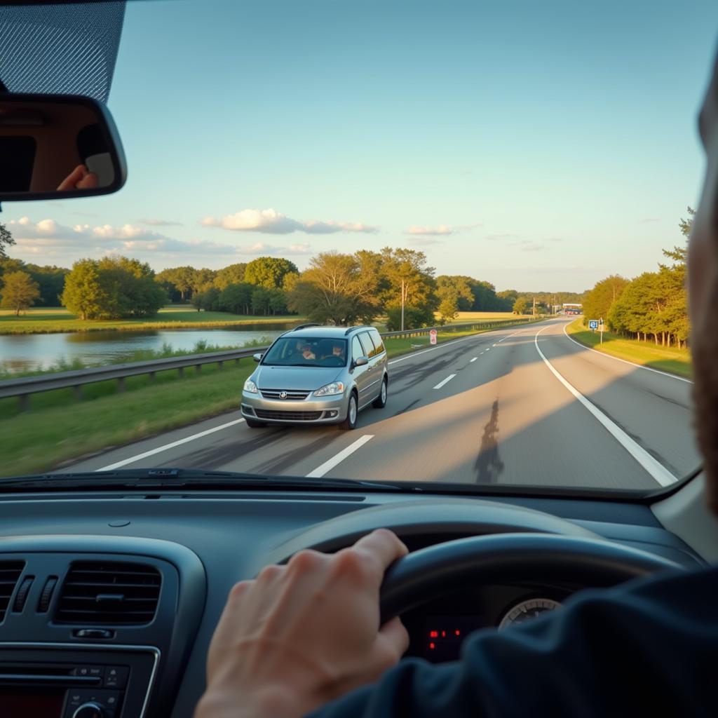 Car driving service on a Florida highway