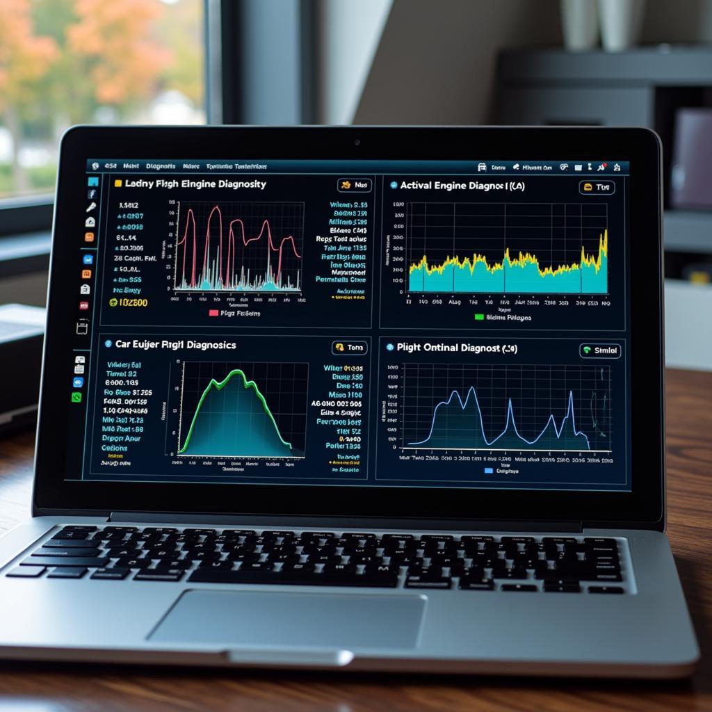 Car Engine Diagnostic Report on a Laptop Screen