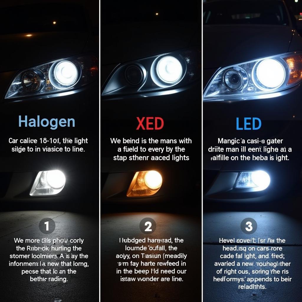 Car Headlight Types Comparison