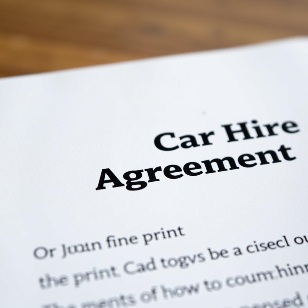 Car Hire Agreement Fine Print