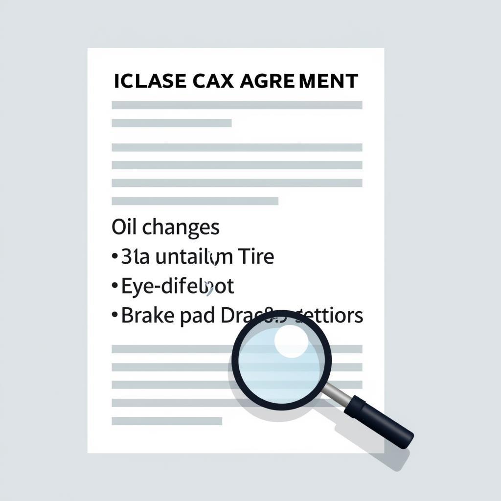 Car Lease Agreement Highlighting Service Inclusions