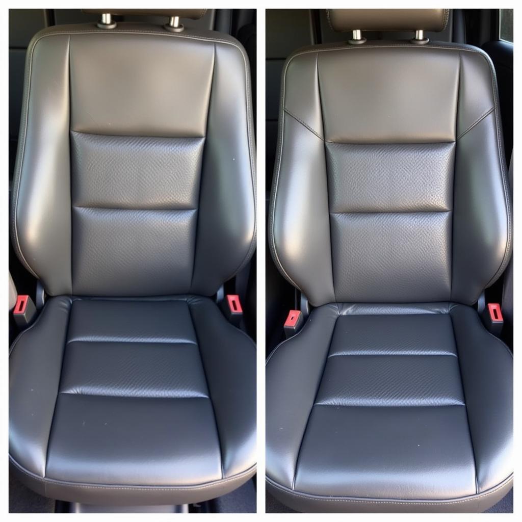 Before and After Car Leather Cleaning