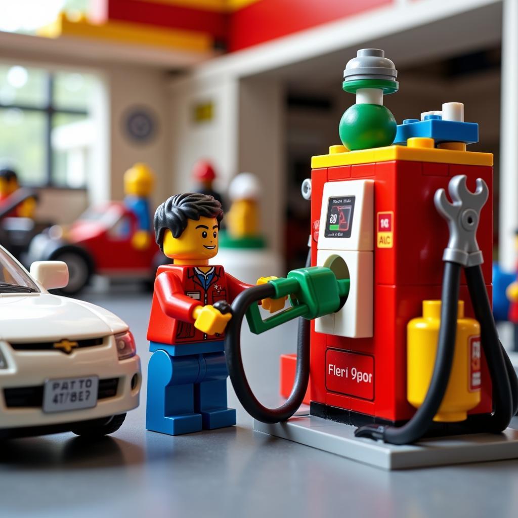 Lego Service Man at the Petrol Pump