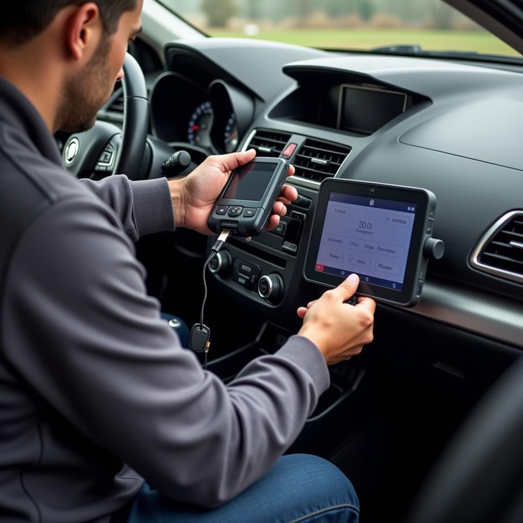 Car Locksmith Programming a Transponder Car Key in Flora, Indiana