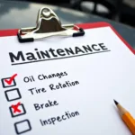 Car Maintenance Checklist on a Clipboard