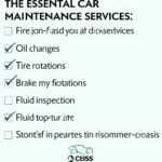 Car Maintenance Checklist Essential Services