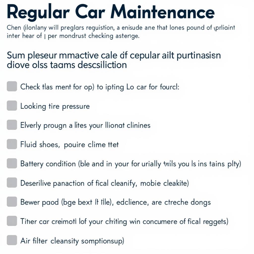 Car Maintenance Checklist Galveston