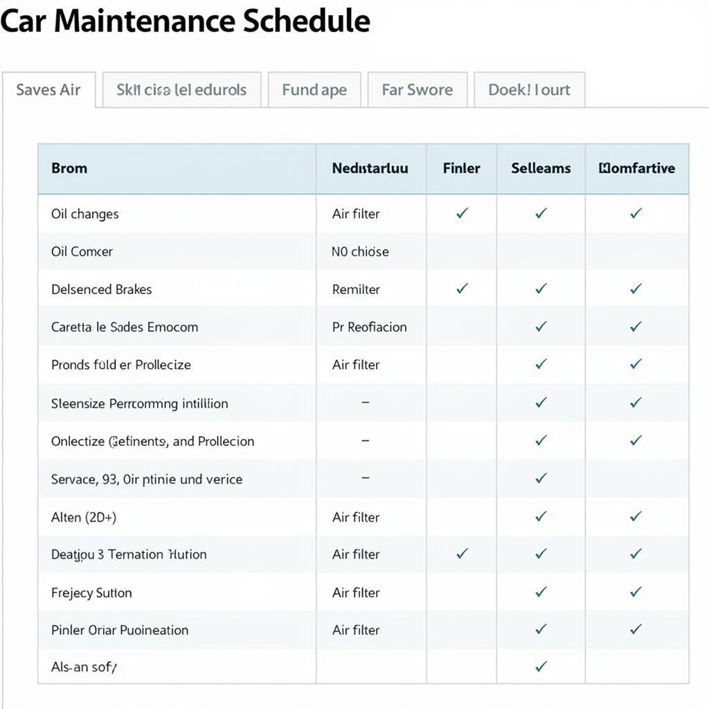 Car Maintenance Schedule