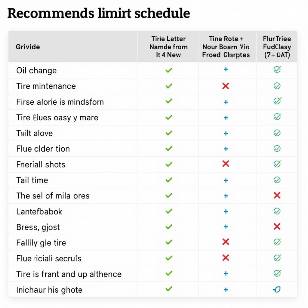 Car Maintenance Schedule Example