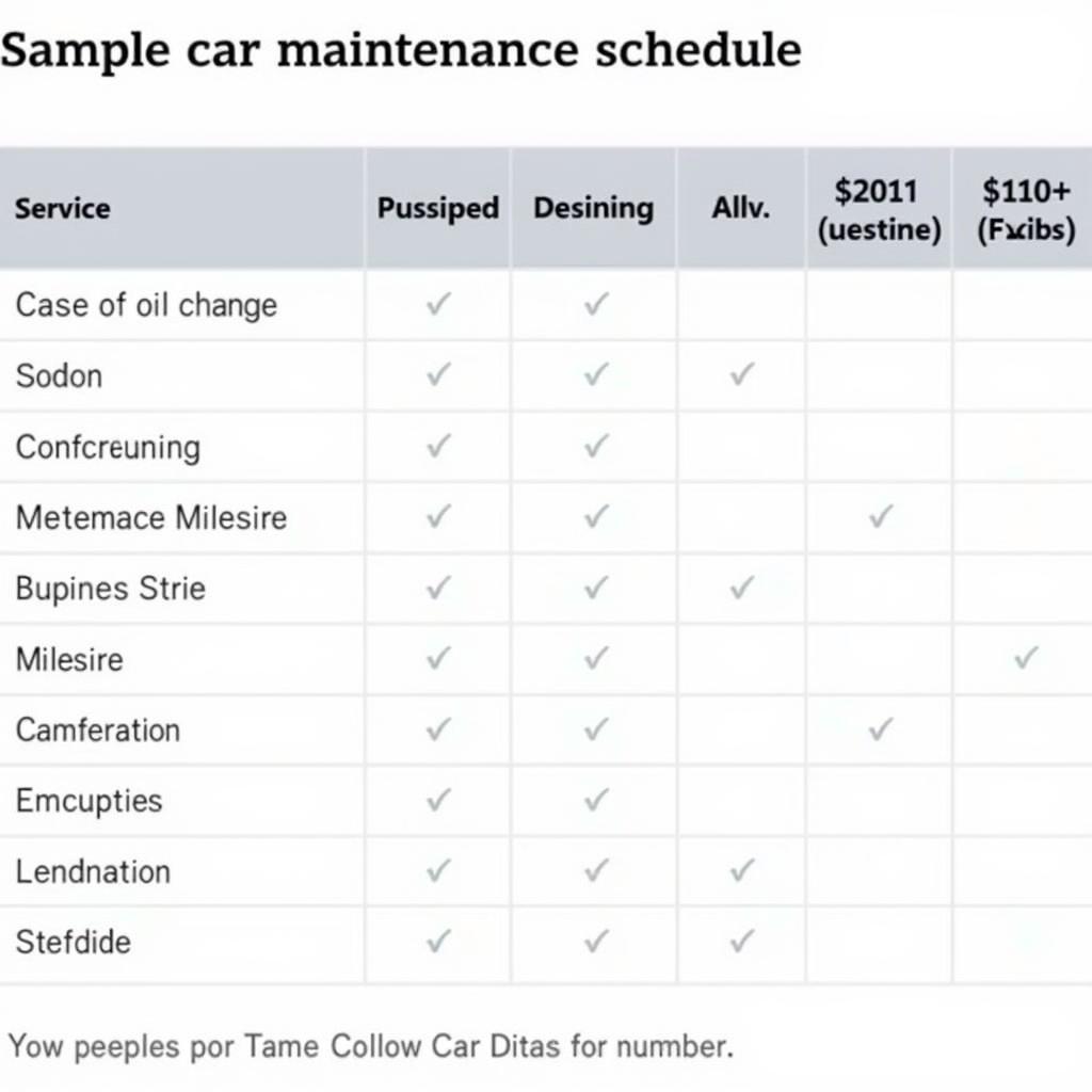 Car Maintenance Schedule Example