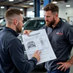 Car Mechanic Explaining Service Plan