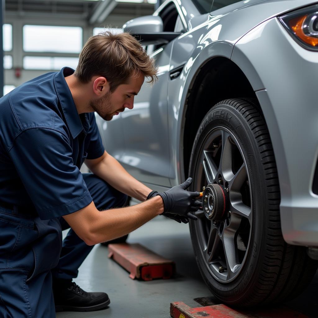 Car Mechanic Performing a Service