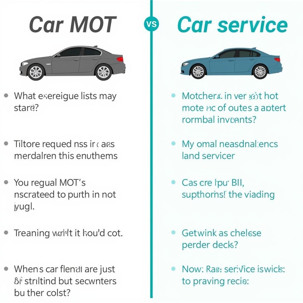 Car MOT vs. Service Comparison Chart