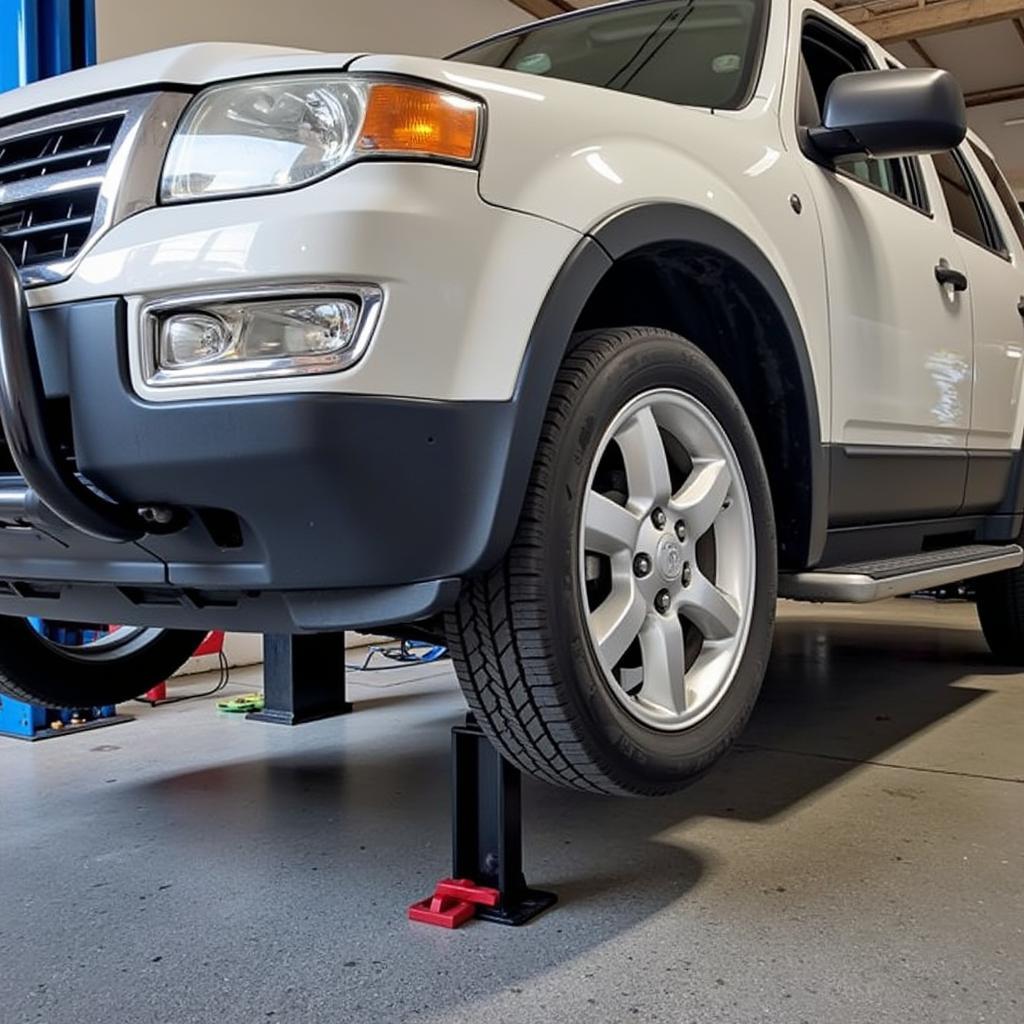 Safely lifting a car for a minor service