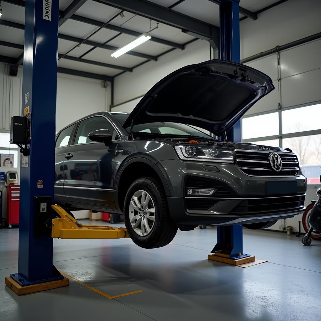 Car on Lift for Essential Repairs