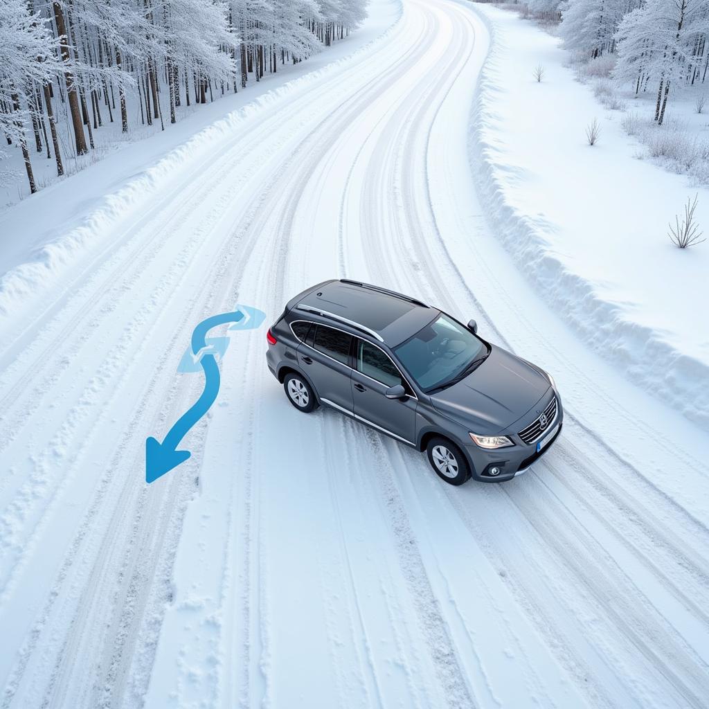 Car on Slippery Road with ESC Activated